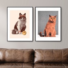 Ensemble De 2 Chat Art