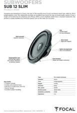 Focal Sub 12 Slim Subwoofer 30