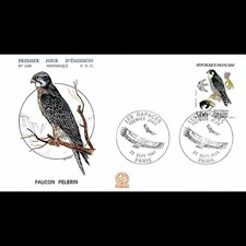 FDC n° 1389 - Rapaces, faucon pèlerin - 22/9/1984 Paris