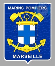 STICKER MARINS POMPIERS MARSEILLE POMPIER BLASON LOGO ARMEE AUTOCOLLANT PE208