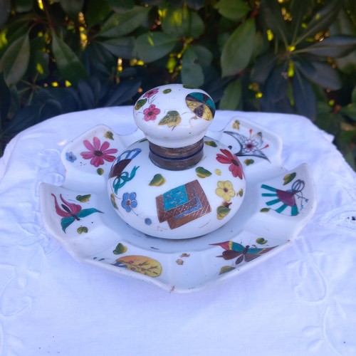 Encrier ancien porcelaine - encrier, en