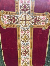 Chasuble & Chape & Vêtement de Messe Liturgique Art Sacré & Croix Prêtre C 33