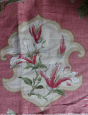 ANCIEN TISSU VINTAGE FRENCH FABRIC ROSES ANCIENNES FLEURS  COUPON LAURA  ASHLEY
