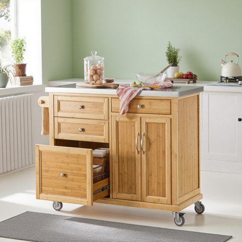 Chariot table cuisine - table, ilot