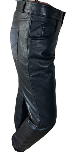 Pantalon cuir agneau - pantalon, noir