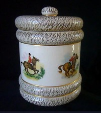 signé BRISDOUX - POT COUVERT ANCIEN - GRÈS 1940 / 1950 - CHASSE à COURRE