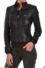 Veste en cuir véritable pour