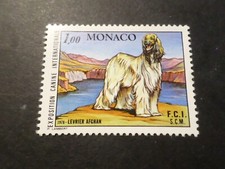 MONACO 1978, timbre 1163, CHIEN LEVRIER AFGHAN, ANIMAUX, FAUNE, DOG, neuf**