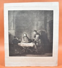 Gravure 1885 - Les Pélerins d'Emmaüs - Ad. Braun & Cie/Rembrandt 