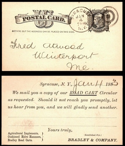 Carte postale usa 1883 - usa,