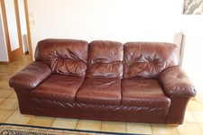 Canapé 3 places en cuir véritable