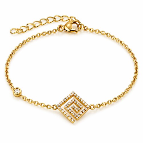 Bracelet zircon géométrique - bracelet,