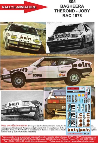 Decals ref 0805 matra - 1/32,