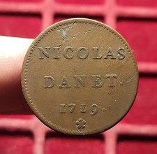 #111-4 ~ Token / Jeton - Nicolas Danet 1719 - Ville Paris - Non retrouvé ! RARE