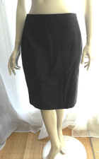 jupe droite coupe tailleur en laine taille 44 gris anthracite comme neuve
