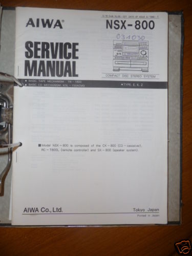 Service manuelle aiwa nsx 800 - service,