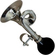 Klaxon de vélo POSTHORN classique acier chromé | guidon Ø 22,2 mm | rétro argent