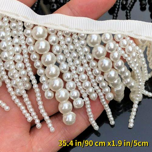 Perle bordure franges - perle,