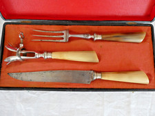 Anciens couverts à gigot, manche en corne, vers 1920