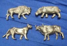 Jouets Anciens LESSIVE OMO - 4 Grands Animaux Plastique Couleur Bronze