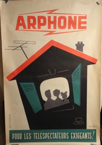 Affiche ancienne tele arphone - tele,