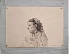 Portrait Femme Juive, Dessin Crayon, Judaica , 1898