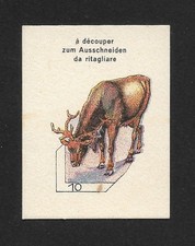 Rare Poster Stamp Swiss Chocolat Klaus Le Locle n. 10 : The Reindeer (1927)