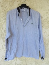 Polo LACOSTE Devanlay gris col noir coton shirt manches longues 8 slim fit