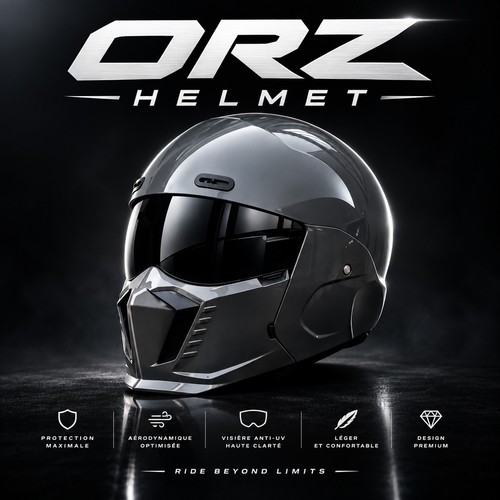 Casque moto orz double forme - casque,