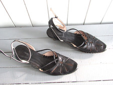 SANDALES A TALONS CUIR NOIR P 39 PIKOLINOS