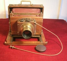 Ancienne CHAMBRE PHOTOGRAPHIQUE 13 x 18 en acajou