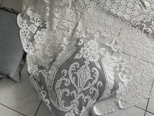 Linge Ancien Couvre Lit de mariage Dentelle Feston  Bi Décor Rosace Napoleonlll