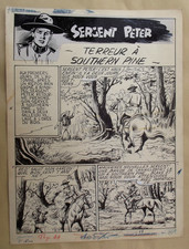 SERGENT PETER PLANCHE ORIGINALE LINA BUFFOLENTE MON JOURNAL 1957 BIRIBU N°18