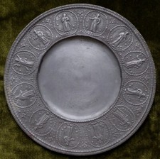 Patène En étain Aux 12 Apôtres - Nuremberg XVIIe Siècle - Haute époque 17th