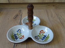 Desvres décor chaumière - serviteur 3 compartiments