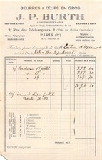 1935 BEURRES ET OEUFS EN GROS JP BURTH A PARIS - LAITERIE D AGRAMONT
