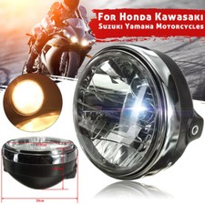 1X Phare rond 7" pour moto/moto, ampoule H4, lampe frontale avec montage latéral
