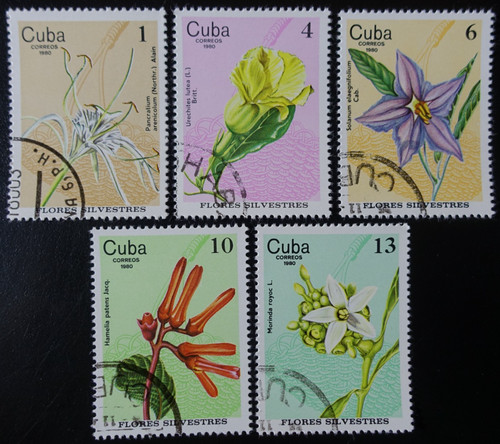 Timbres 1cuba fleurs - du,