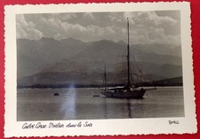 20 corse , cpsm , calvi , voilier dans le soir