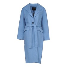 Maje Manteau Femme Bleu Laine