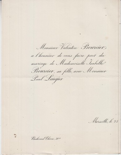 1897 faire part mariage - faire-part, paul
