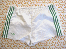 Short Adidas Ventex blanc vert Vintage satin brillant Polyamide 80'S - XL