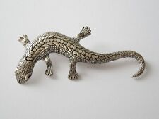 Broche Salamandre Argent Massif Bijoux De Mode 18,0 G/7,4 X 2,9 Cm
