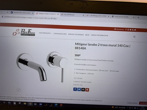 Mitigeur lavabo murale - lavabo,