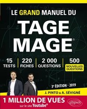 Le Grand Manuel du TAGE MAGE - 220 fiches de cours, 15 tests blancs, 2000 questi