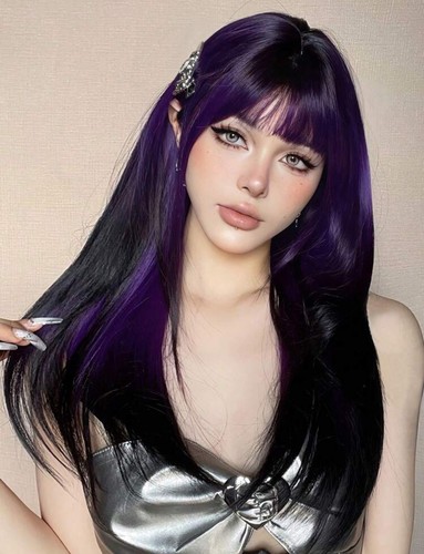 Perruque synthétique violet - perruque,
