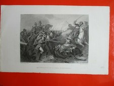 VERS 1850 PETITE LITHOGRAPHIE NAPOLEON "CONSCRITS DE 1813 COMBAT DE WEISSENFELS"