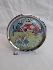 REVEIL MECANIQUE ANIME VINTAGE SCHTROUMPF EQUITY 1983 PEYO FONCTIONNE
