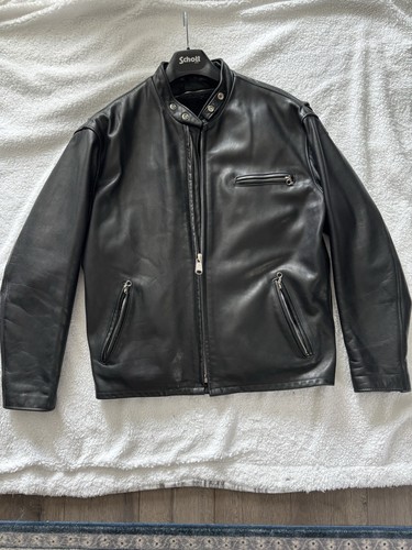 Schott 141 black leather - black,