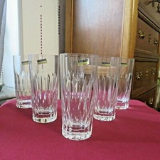 6 verres : chopes à orangeade en cristal de villeroy et boch modèle duchesse 
